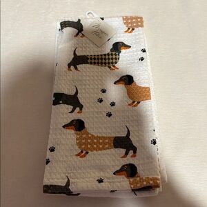 Kitchen waffle towels - set of 2-  with Dachshund dogs